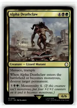 MAGIC TG: Universes Beyond: Fallout #91 Alpha Deathclaw Rare .M2A - Image 1