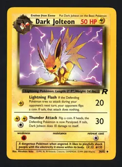 Dark Jolteon 38/82 Team Rocket Uncommon Pokemon TCG - Image 1