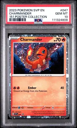 Charmander Promo #047 151 Poster Collection Pokemon TCG PSA 10 GEM MINT w/ Swirl - Image 2