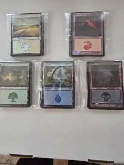 125 Magic the gathering Foil Basic land bundle 25 of each basic land type - Image 1