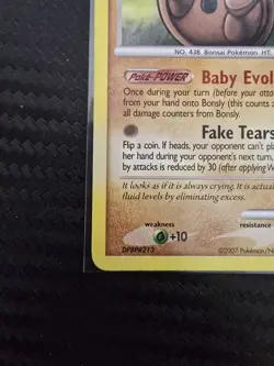 Bonsly - 71/130 - 2007 Diamond & Pearl Pokemon Card Non-Holo - NM - Image 2