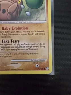 Bonsly - 71/130 - 2007 Diamond & Pearl Pokemon Card Non-Holo - NM - Image 5