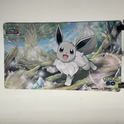 Pokemon Go TCG White Eevee Gaming Mat 23.5” x 13.5” Non Slip Base New Open Box - Image 1