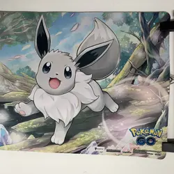 Pokemon Go TCG White Eevee Gaming Mat 23.5” x 13.5” Non Slip Base New Open Box - Image 4