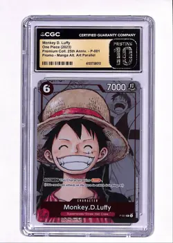 2023 One Piece Prem. Coll. Monkey. D. Luffy Manga CGC 10 (BCGA6) #P-001 - Image 1