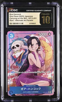 CGC 10 PRISTINE Japanese One Piece 2025 Boa Hancock OP13-051 Carrying on His NR4 - Image 1
