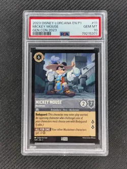 2023 Disney Lorcana The First Chapter Gen Con '23 Mickey Mouse #11 PSA 10 GEM MT - Image 1