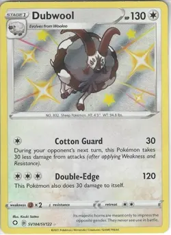 SV104/SV122 Dubwool : Rare Holo Card : SWSH-4.5 Shining Fates Shiny Vault - Image 1