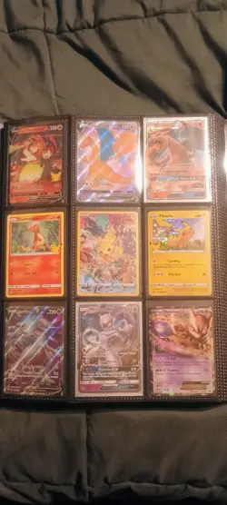 Pokemon Card Collection Binder Lot Pikachu, Charizard Gx, Mewtwo V, vintage - Image 1