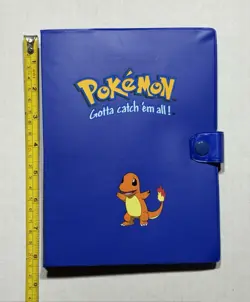 Vtg 1999 Pokemon Charmander Blue Album Binder Only Holds 112 Cards - Image 2