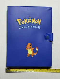 Vtg 1999 Pokemon Charmander Blue Album Binder Only Holds 112 Cards - Image 3