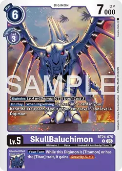Digimon BT24 Time Stranger Bt24-075 SkullBaluchimon Uncommon Card - Image 1