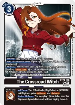 Digimon BT24 Time Stranger Bt24-086 The Crossroad Witch Rare Foil Card - Image 1