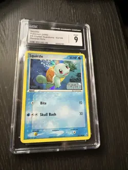 CGC 9 Squirtle Reverse Holo EX Crystal Guardians 2006 Pokemon Card #63 - Image 1