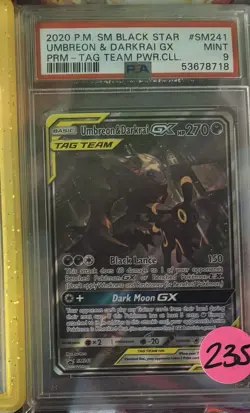 Pokemon Umbreon & Darkrai GX Tag Team Powers Coll. Full Art Promo SM241 PSA 9 - Image 1