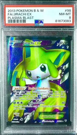 Jirachi EX (98 Full Art) 98/101 Plasma Blast Holo Pokemon 2013 PSA 8 - Image 1