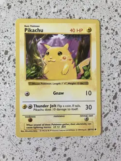 Pokemon TCG Pikachu Red Cheeks Base Set Shadowless 58/102 Regular Common 40HP - Image 3