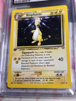 Pokemon Ampharos Neo Genesis 1st Edition Holo Rare #1 CGC 9.5 Mint + - Image 2