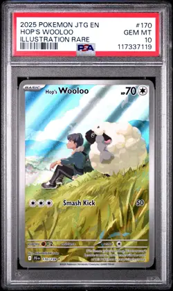 2025 POKEMON JTG EN-JOURNEY TOGETHER ILLUSTRATION RARE #170 HOP'S WOOLOO PSA 10 - Image 1