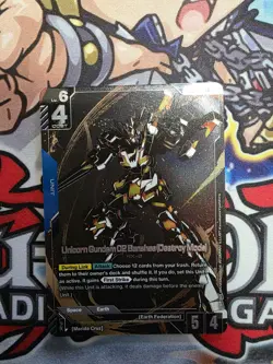 Gundam Card Game TCG Unicorn 02 Banshee (Destroy mode) GD01-003 LR+ Holo Foil - Image 1