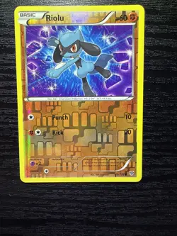 Pokemon Card Riolu Plasma Storm Reverse Holo Common 75/135 Near Mint - Image 1