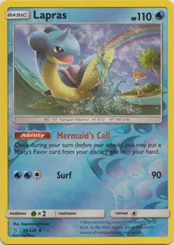 Lapras 36/236 Reverse Holo Unified Minds Pokemon Card NM - Image 1