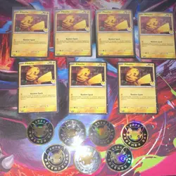 Pokemon Pikachu Promo Card Lot 2026 Pokemon Day Random Spark 051/162 w/ Coins - Image 1