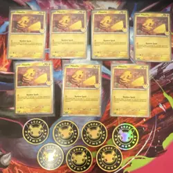 Pokemon Pikachu Promo Card Lot 2026 Pokemon Day Random Spark 051/162 w/ Coins - Image 2