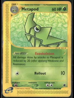 Metapod 87/165 Expedition Base Set Pokemon English Card (HP) - Image 1