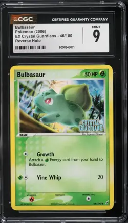CGC 9 Bulbasaur Reverse Holo EX Crystal Guardians 2006 Pokemon Card #46 - Image 1
