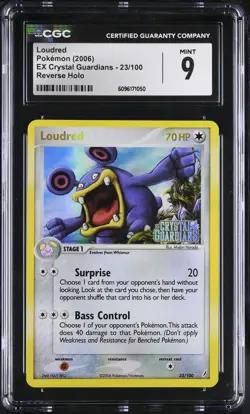 CGC 9 MINT Loudred EX Crystal Guardians 23/100 Reverse Holo STAMPED Pokemon Card - Image 1