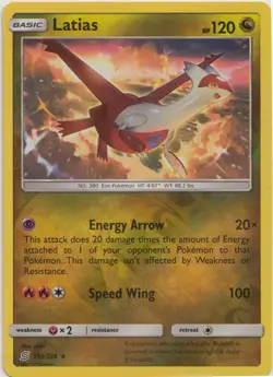 Latias 153/236 Reverse Holo Unified Minds Pokemon Card NM - Image 1