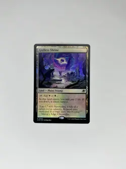Wizards Godless Shrine EOE 0254 Land Foil Rare White Black Magic: The Gathering - Image 1