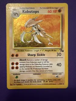 Kabutops Fossil 9/62 Rare Pokemon Card Holo 1999 - Image 5