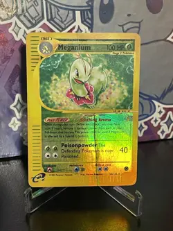 Meganium 18/165 Reverse Holo Expedition Pokemon Vintage Damaged - Image 2