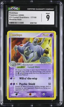 CGC 9 MINT Dusclops EX Crystal Guardians 17/100 Reverse Holo STAMPED Pokemon - Image 1