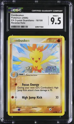 CGC 9.5 MINT+ Combusken EX Crystal Guardians 16/100 Reverse Holo STAMPED Pokemon - Image 1