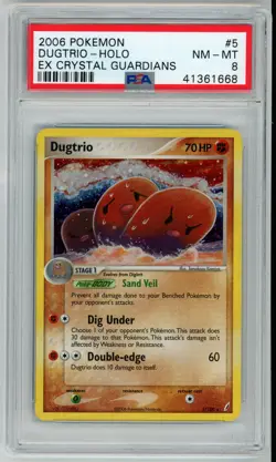 2006 POKEMON EX CRYSTAL GUARDIANS DUGTRIO #5 REVERSE PSA 8 NM #41361668 - Image 1