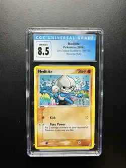 2006 Pokemon CGC 8.5 Meditite EX Crystal Guardians Stamped Reverse Holo 56/100 - Image 1