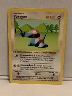 1st Edition Shadowless Porygon 39/102 Pokemon Card / Base set 1999 WOTC (1) - Image 1
