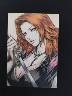 Rangiku Matsumoto Goddess Fan Art Anime Doujin Sketch Matte Art Card Girl - Image 1