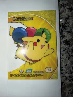 2000 Topps Pokemon Pikachu PC1 #25 TV Animation Clear Card - Image 1
