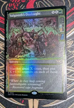 MTG *FOIL SHOWCASE *Duskmourn Rare VALGAVOTH'S ONSLAUGHT NM - Image 1