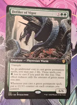 MTG *EXTENDED ART* Dominaria United Rare DEFILER OF VIGOR NM - Image 1