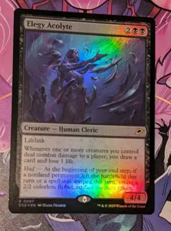 MTG *FOIL* Edge Of Eternities Rare ELEGY ACOLYTE NM - Image 1