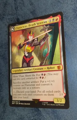 MTG Universes Beyond Mythic FLAMEWAR BRASH VETERAN NM - Image 1
