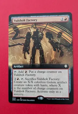 MTG *EXTENDED ART *Phyrexia: One Commander Rare VULSHOK FACTORY NM - Image 1