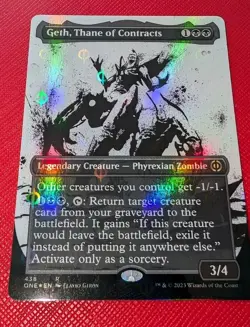 MTG *STEP & COMPLEAT FOIL *Phyrexia: One Rare GETH THANE OF CONTRACTS NM - Image 1