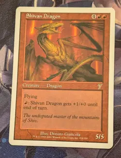 MTG 7th Edition Rare SHIVAN DRAGON NM - Image 1