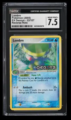 2005 Pokemon EX Deoxys Lombre CGC 7.5 English #33/107 Reverse Holo - Image 1